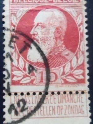 Selo postal da Bélgica de 1905 Leopold II Type Rough beard 1 U