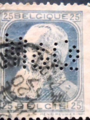 Selo postal da Bélgica de 1909 Leopold II Type Rough beard 25 U