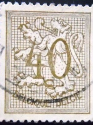 Selo postal da Bélgica de 1951 Number on Heraldic Lion 40 U sev