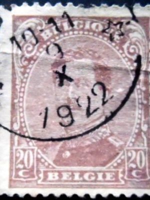 Selo postal da Bélgica de 1915 King Albert I Type I 20 U sev