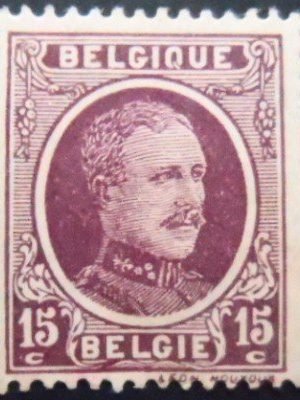 Selo postal da Bélgica de 1923 King Albert I Type Houyoux 15 N b