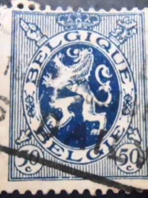 Selo postal da Bélgica de 1929 Heraldic Lion 50 U sev