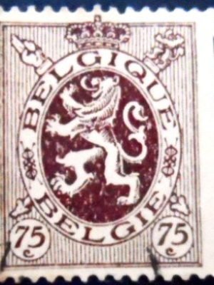 Selo postal da Bélgica de 1932 Heraldic Lion 75 U sev