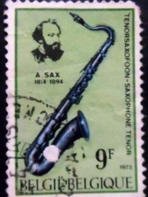 Selo postal da Bélgica de 1973 Adolphe Sax U