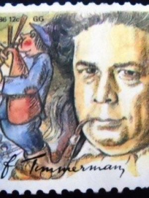 Selo postal da Bélgica de 1986 Não Circulado Felix Timmermans N