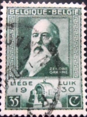 Selo postal da Bélgica de 1930 Zenobe Gramme U