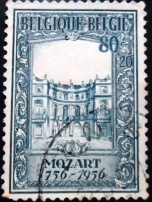Selo postal da Bélgica de 1956 Mozart Birth Bicentenary U