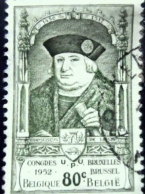 Selo postal da Bélgica de 1952 Francis of Taxis U