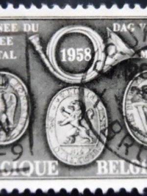 Selo postal da Bélgica de 1958 Objects from the Postal Museum U