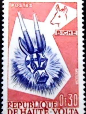 Selo postal de Haute Volta de 1960 Duiker M
