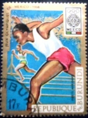 Selo postal do Burundi de 1968 Running MCC