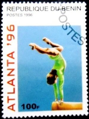 Selo postal do Benin de 1996 Gymnastic MCC