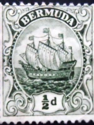 Selo postal de Bermuda de 1910 Sailing ship "Sea Venture" N sev