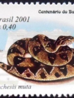 Selo postal do Brasil de 2001 Lachesis muta N