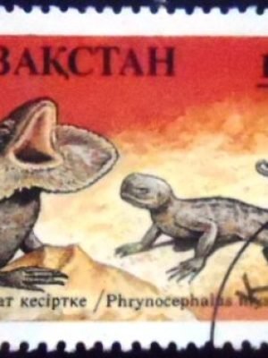 Selo postal do Cazaquistão de 1994 Secret Toadhead Agama NCC