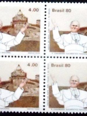 Quadra de selos postais do Brasil de 1980 X Congresso Eucarístico Nacional M QD