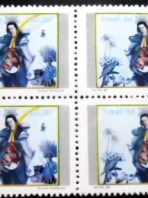 Quadra de selos postais Comemorativos Glauco Rodrigues N QD