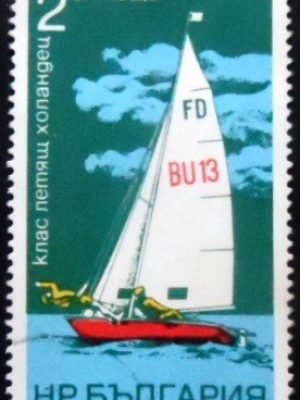 Selo postal da Bulgária de 1973 'Flying Dutchman'MCC