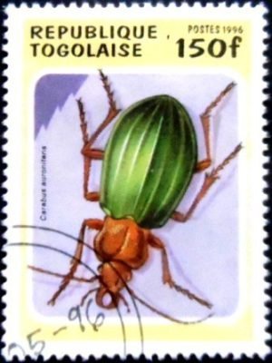 Selo postal do Togo de 1996 Golden Ground Beetle