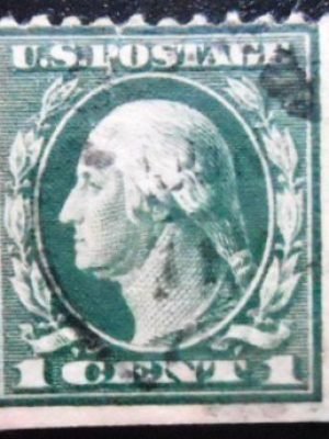 Selo postal dos Estados Unidos de 1917 George Washington 1 U Eru