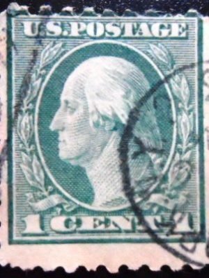 Selo postal dos Estados Unidos de 1912 George Washington 1 U sev
