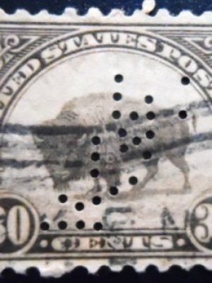 Selo postal dos Estados Unidos de 1923 American Bison U sev