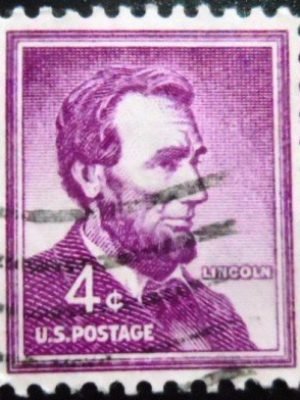 Selo postal dos Estados Unidos de 1954 Abraham Lincoln U A