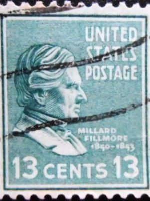 Selo postal dos Estados Unidos de 1938 Millard Fillmore U sev