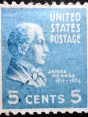 Selo postal dos Estados Unidos de 1938 James Monroe 5 U sev