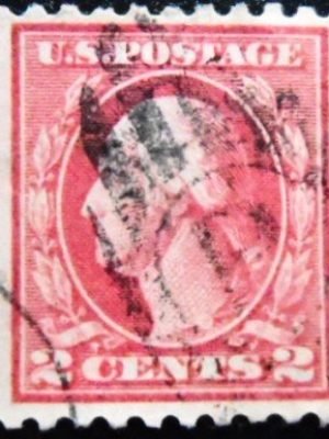 Selo postal dos Estados Unidos de 1912 George Washington 2 U DI