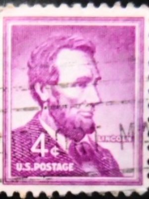 Selo postal dos Estados Unidos de 1958 Abraham Lincoln U DI