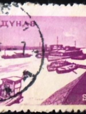 Selo postal da Bulgária d 1962 Ships on the Danube U