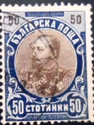 Selo postal da Bulgária de 1901 Prince Ferdinand I 50 U