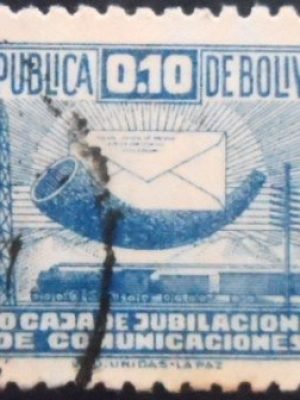 Selo postal da Bolívia de 1945 Transport workers U