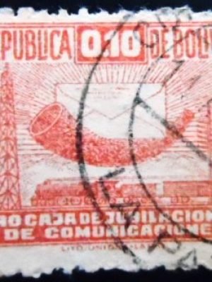 Selo postal da Bolívia de 1944 Transport workers U