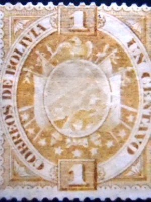Selo postal da Bolívia de 1894 New Coat of arms 1 N I