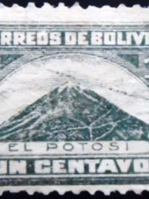 Selo postal da Bolívia de 1916 Mt. Potosi U