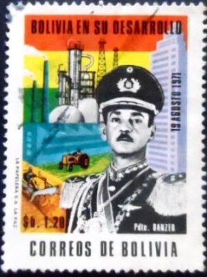Selo postal da Bolívia de 1972 President Banzer Suarez Hugo U