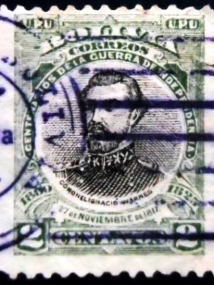 Selo postal da Bolívia de 1909 José Ignacio Warnes 2 U