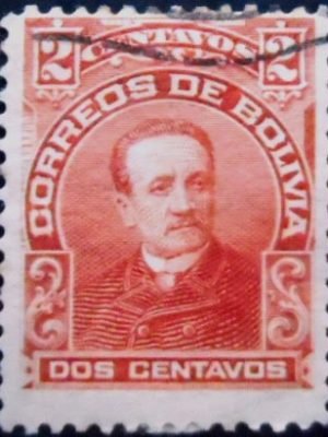 Selo postal da Bolívia de 1913 Eliodoro Camacho 2 U