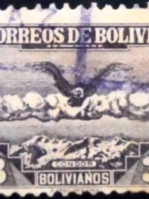 Selo postal da Bolívia de 1939 Andean Condor 3 U