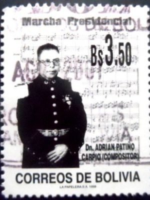 Selo postal da Bolívia de 1998 Adrian Patińo Carpio U