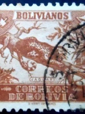 Selo postal da Bolívia de 1939 Jaguar U