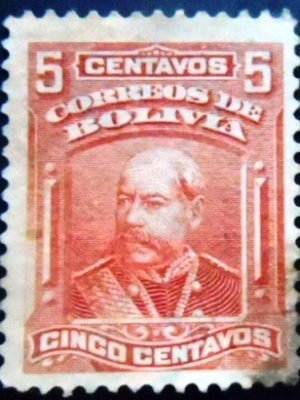 Selo postal da Bolívia de 1901 Narciso Campero 5 U