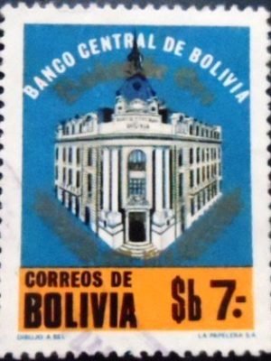 Selo postal da Bolívia de 1978 Building of the Central Bank U