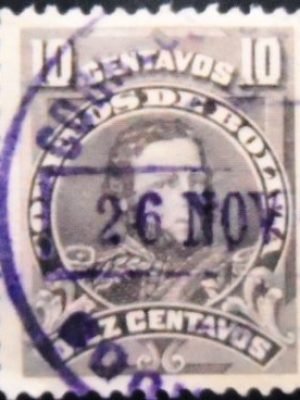 Selo postal da Bolívia de 1913 Jose Ballivian 10 U