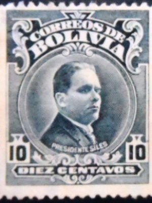 Selo postal da Bolívia de 1928 Hernando Siles 10 N