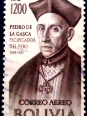 Selo postal da Bolívia de 1962 Pedro de la Gasca 1200 U