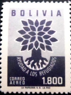 Selo postal da Bolívia de 1960 World Refugee Year 1800 M