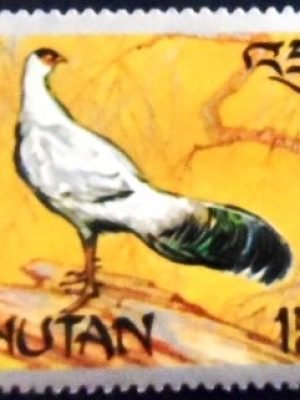 Selo postal do Butão de 1968 White-eared Pheasant M